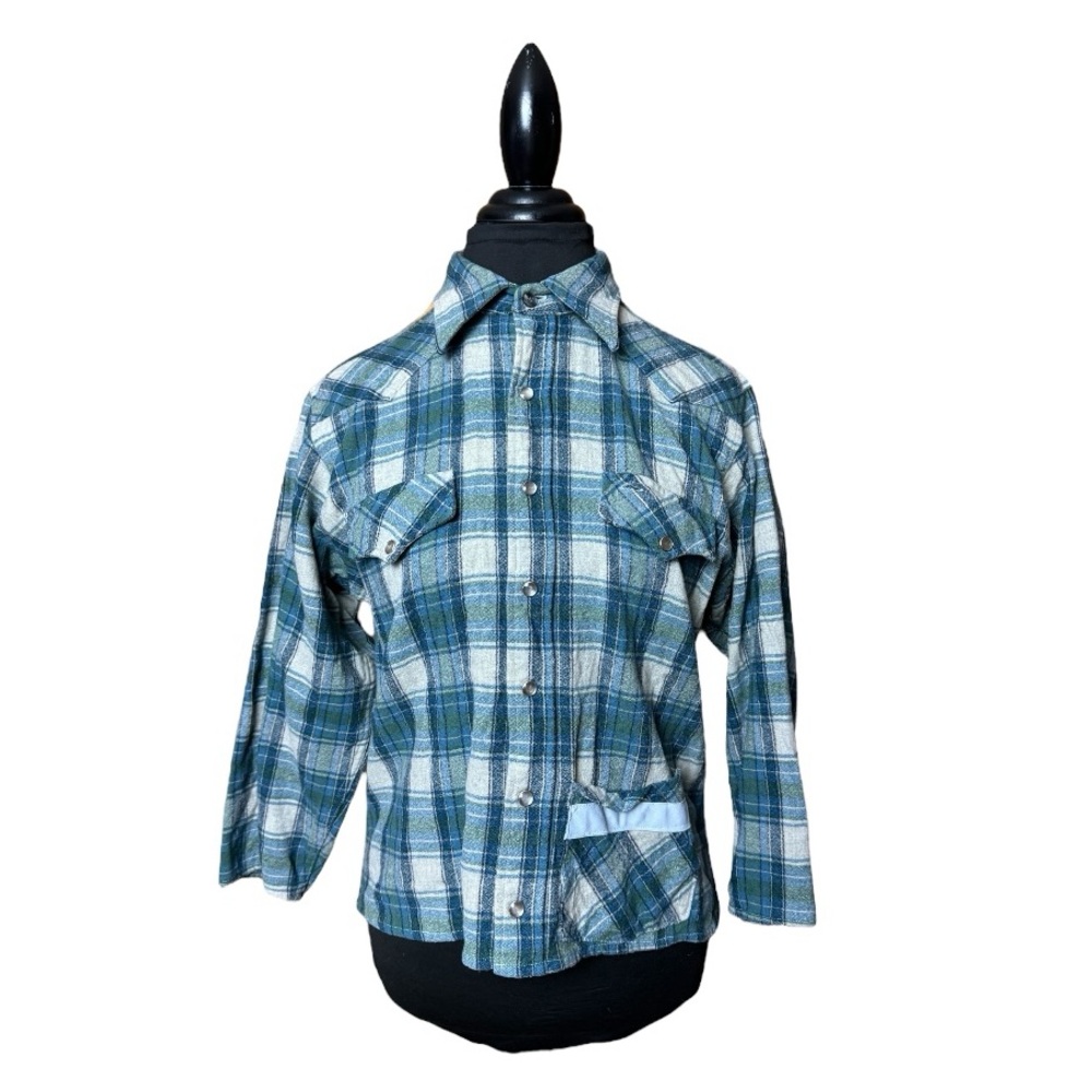 Vtg Pendleton Wool Cropped Western Flannel - image 3